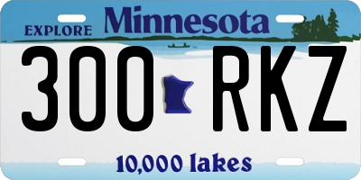 MN license plate 300RKZ