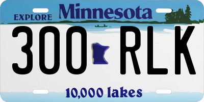 MN license plate 300RLK