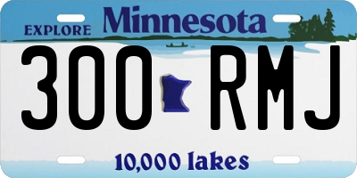 MN license plate 300RMJ