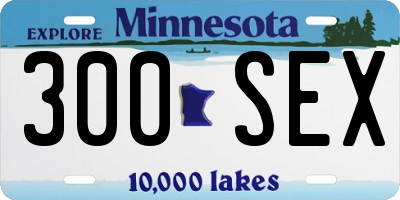 MN license plate 300SEX
