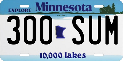 MN license plate 300SUM