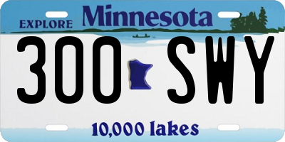 MN license plate 300SWY
