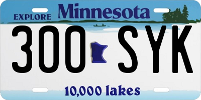 MN license plate 300SYK