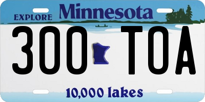 MN license plate 300TOA