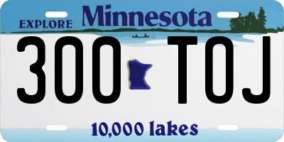 MN license plate 300TOJ