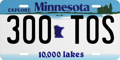MN license plate 300TOS
