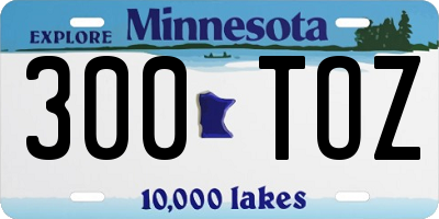 MN license plate 300TOZ