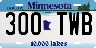 MN license plate 300TWB