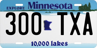 MN license plate 300TXA