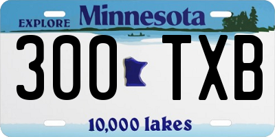 MN license plate 300TXB