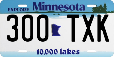 MN license plate 300TXK