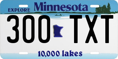 MN license plate 300TXT