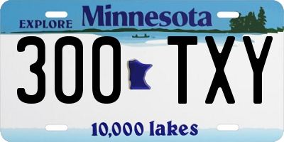 MN license plate 300TXY