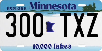 MN license plate 300TXZ