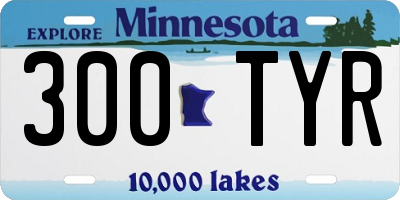 MN license plate 300TYR