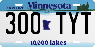 MN license plate 300TYT
