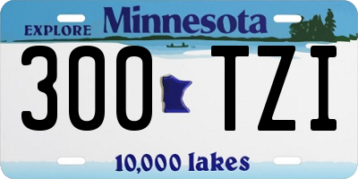 MN license plate 300TZI