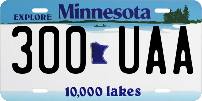 MN license plate 300UAA