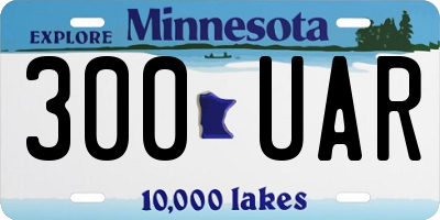 MN license plate 300UAR