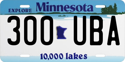 MN license plate 300UBA