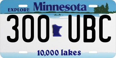 MN license plate 300UBC