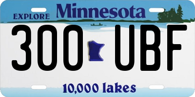 MN license plate 300UBF