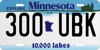 MN license plate 300UBK