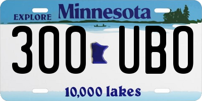 MN license plate 300UBO