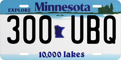 MN license plate 300UBQ