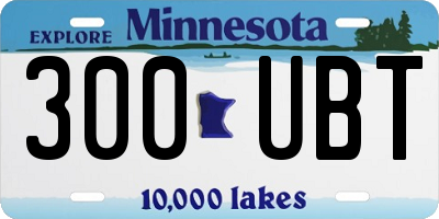 MN license plate 300UBT