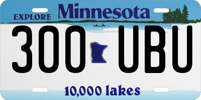 MN license plate 300UBU