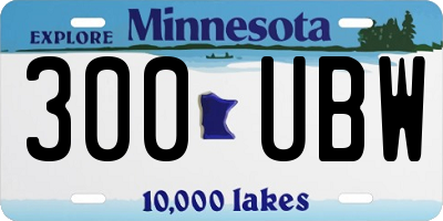 MN license plate 300UBW