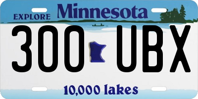 MN license plate 300UBX