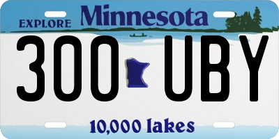 MN license plate 300UBY