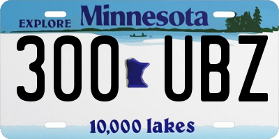 MN license plate 300UBZ