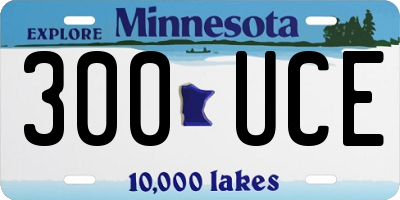 MN license plate 300UCE