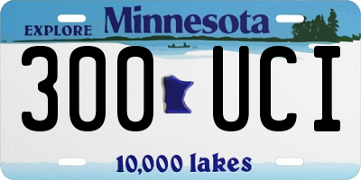 MN license plate 300UCI