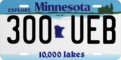 MN license plate 300UEB