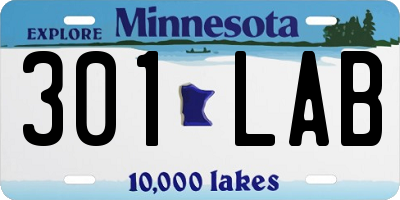 MN license plate 301LAB