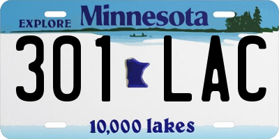 MN license plate 301LAC