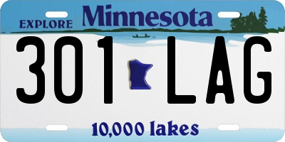 MN license plate 301LAG