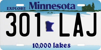 MN license plate 301LAJ
