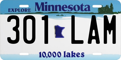 MN license plate 301LAM