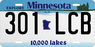 MN license plate 301LCB