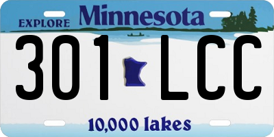 MN license plate 301LCC