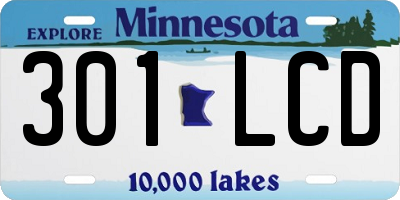 MN license plate 301LCD