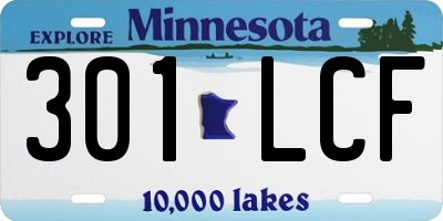 MN license plate 301LCF