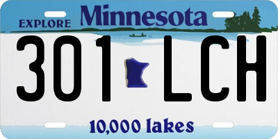 MN license plate 301LCH