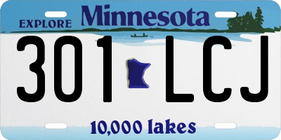 MN license plate 301LCJ