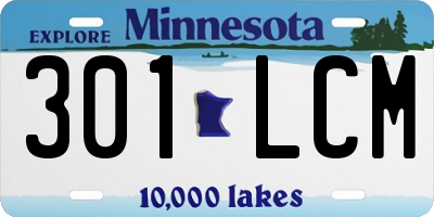 MN license plate 301LCM